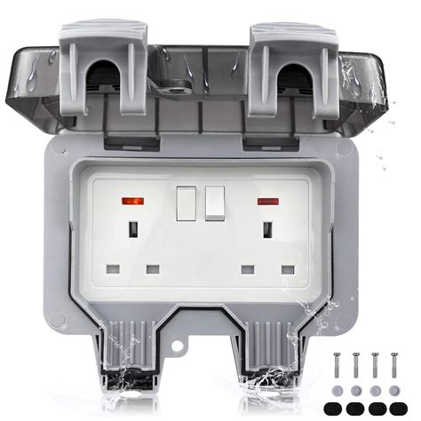 double electric box in wall|2 gang outdoor outlet box.